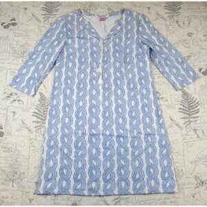EUC $198 Persifor Tyler Dress Pullover Tasseled Nautical Rope Blue White Coast M